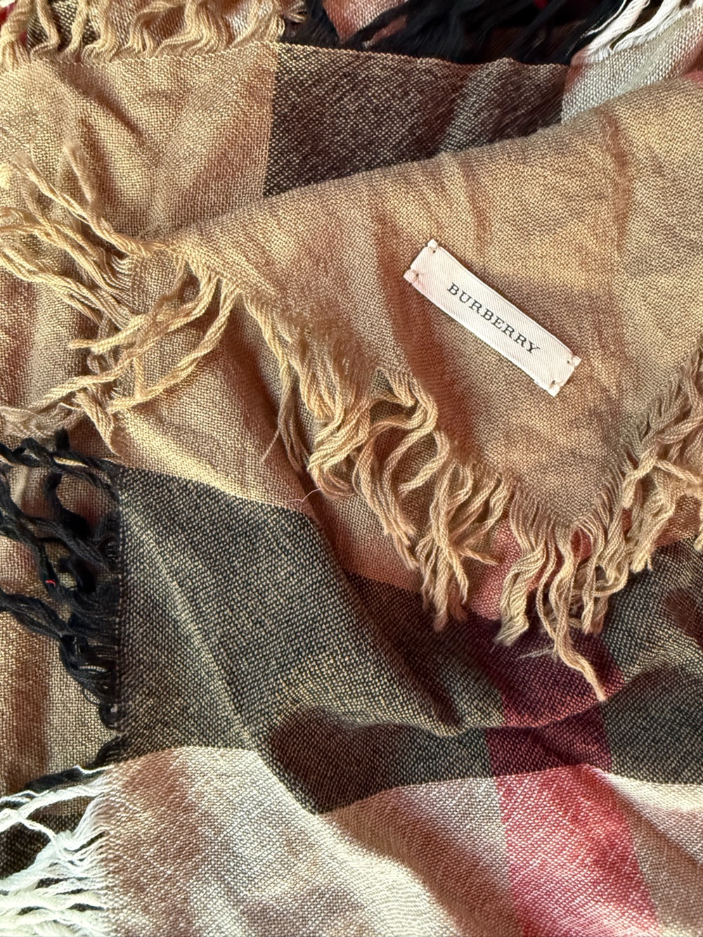 Burberry Nova Check Merino Wool Scarf 110 x 110 Made in Scotland